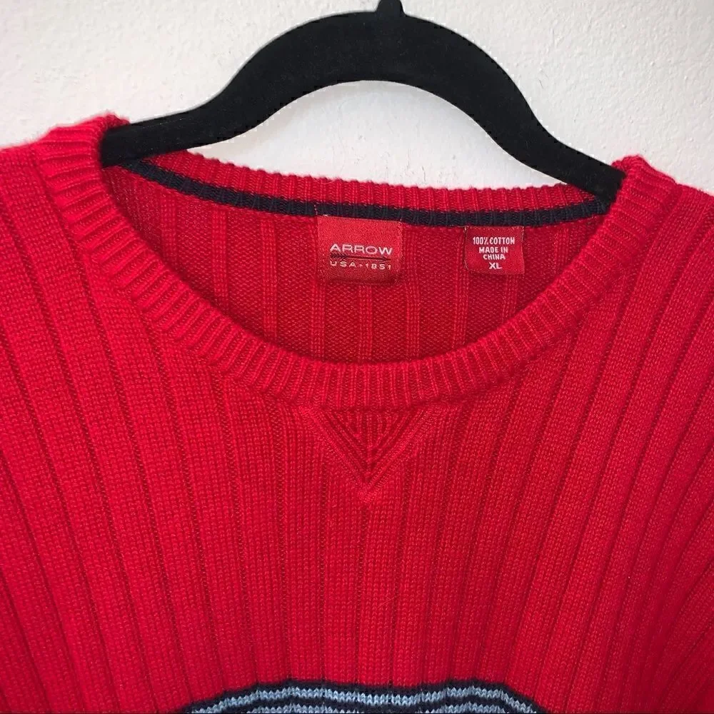 Arrow Wide Ribbed Chunky Sweater